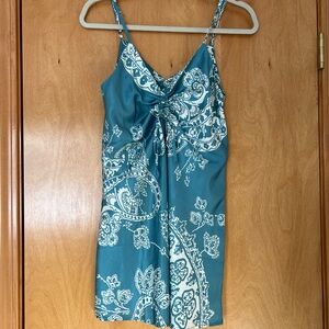 Green and White Paisley Dress